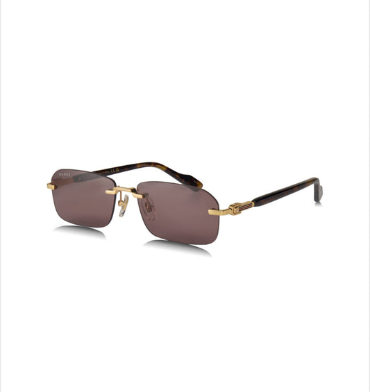 Gucci GG1221S 002 Rectangle Shape Tortoise Gold