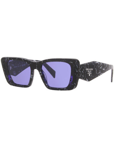 Prada SPR 08Y-F 03V-01O Oversized rectangular White Marble Violet