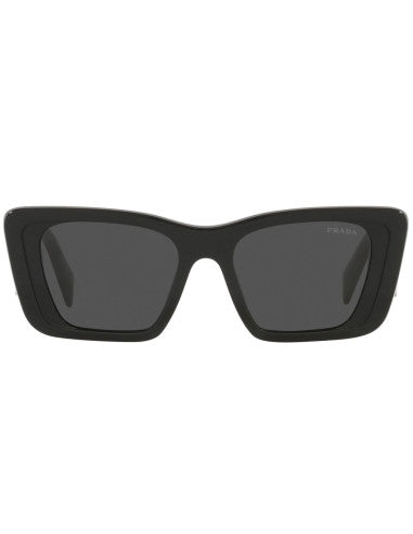 Prada SPR 08Y-F 1AB-5S0 Oversized rectangular Black Silver