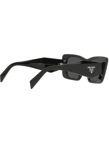 Prada SPR 08Y-F 1AB-5S0 Oversized rectangular Black Silver