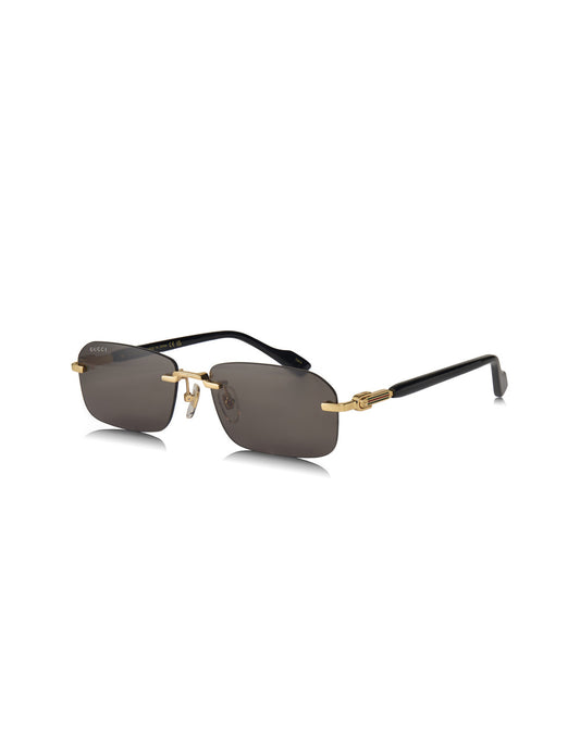 Gucci GG1221S 001 Rectangle Shape Black Gold