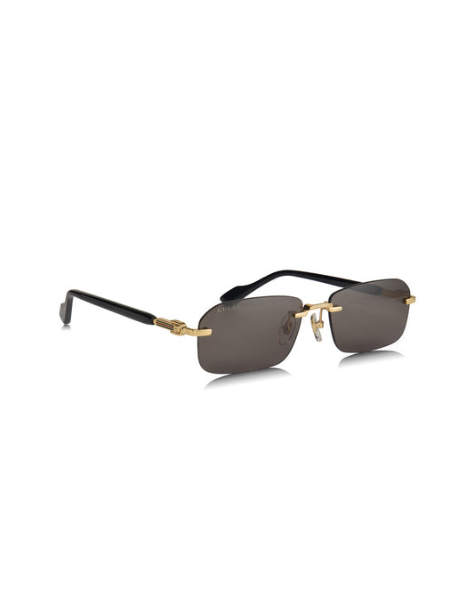 Gucci GG1221S 001 Rectangle Shape Black Gold