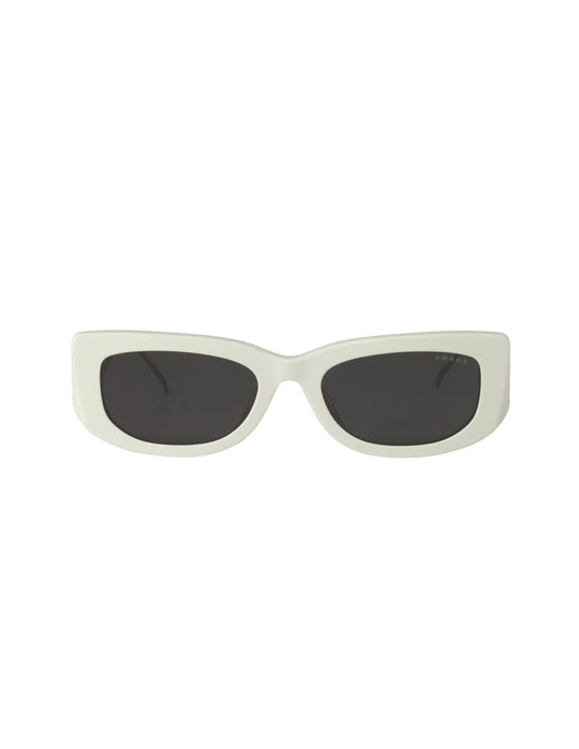 Prada SPR 14Y 142-5S0 Symbole Rectangle White Silver
