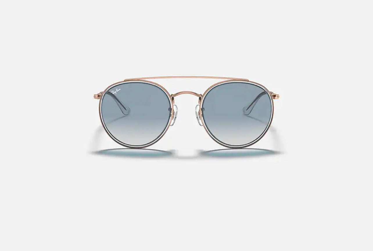 Ray Ban Rb3647n 9068/3f Round Double Bridge Azul Degradado