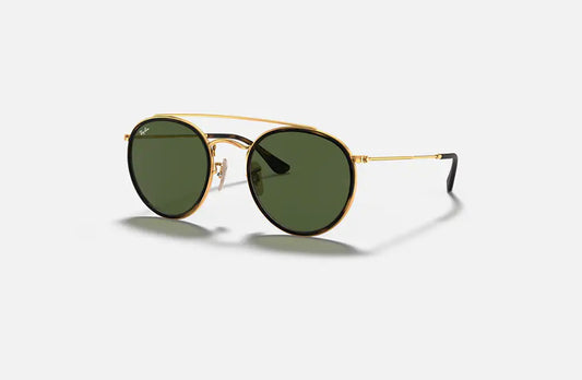Ray Ban Rb3647n 001 Round Double Bridge Negro G-15 Dorado