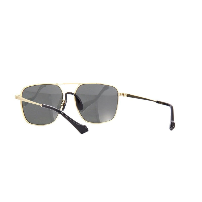 Gucci GG0743S 001 Aviator Square Metal Negro Dorado