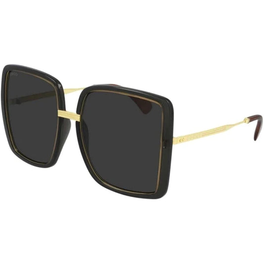 GG0903S 001 SQUARE SHAPE OVERSIZED NEGRO GRIS DORADO