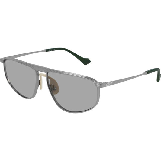 GG0841S 002 AVIATOR SQUARE GRIS PLATEADO ORIGINAL