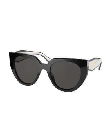 Prada SPR14W 09Q-5SO Oversized Cat Eye Blanco Negro
