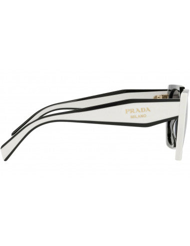 Prada SPR15W 09Q-5S0 Rectangle Shape Negro Blanco