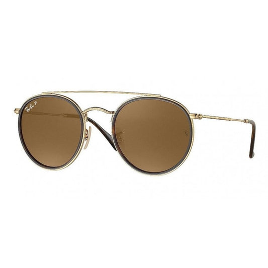 Ray Ban Rb3647n 001/57 Round Double Bridge Cafe Polarizado