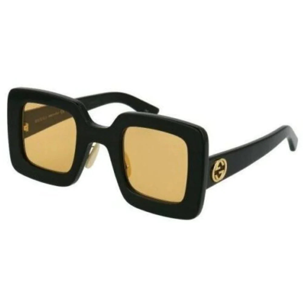 GG0780S 006 SQUARE SHAPE NEGRO ÁMBAR TRANSPARENTE ORIGINAL