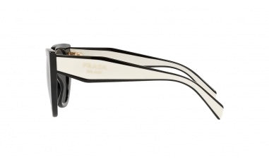 Prada SPR14W 09Q-5SO Oversized Cat Eye Blanco Negro
