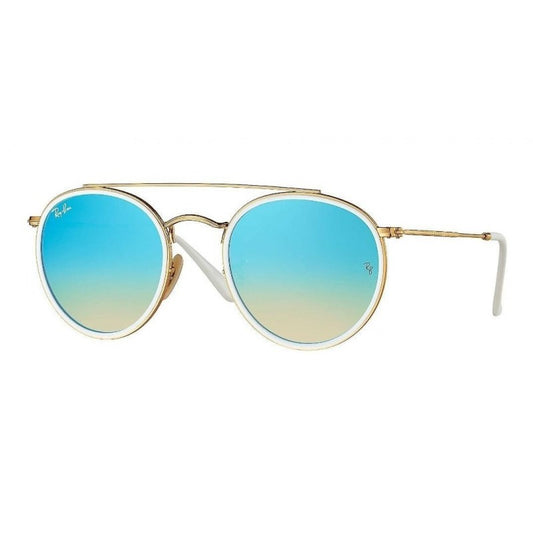 Ray Ban Rb3647n 001/4o Round Double Bridge Turquesa Dorado