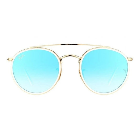 Ray Ban Rb3647n 001/4o Round Double Bridge Turquesa Dorado