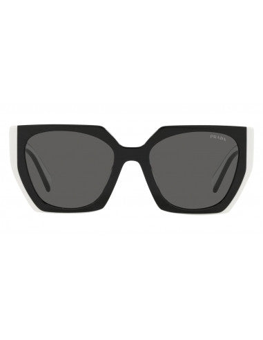 Prada SPR15W 09Q-5S0 Rectangle Shape Negro Blanco