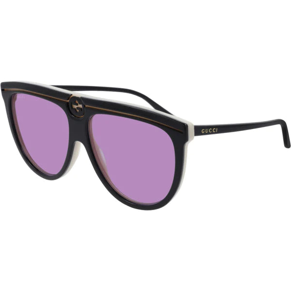 GG0732S 004 FASHION AVIATOR IVORY BLACK MORADO TRANSPARENTE