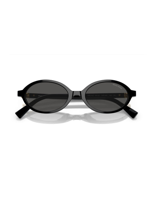 Miu Miu MU 04ZS 1AB-5S0 Oval Shape Black Gold