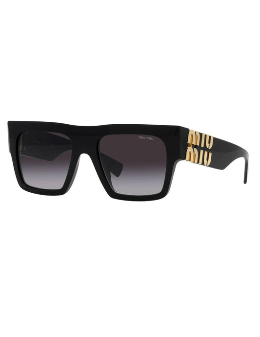 Miu Miu MU 10WS 1AB-5D1 Square Shape Black Gold