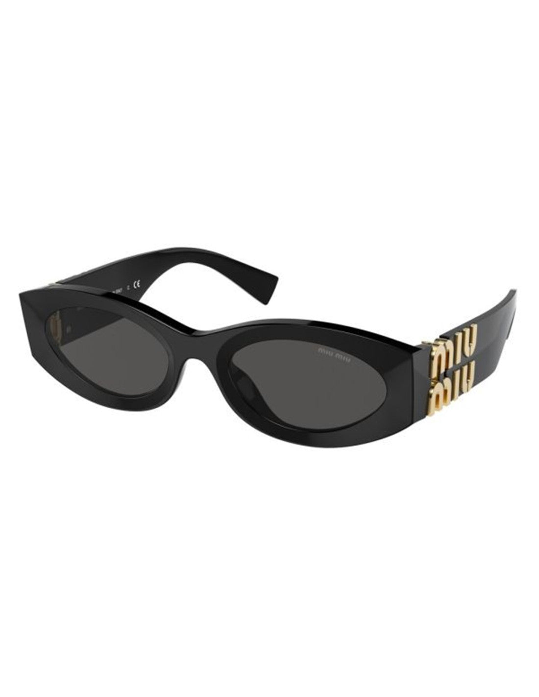 Miu Miu MU 11WS 1AB-5S0 Oval Shape Black Gold