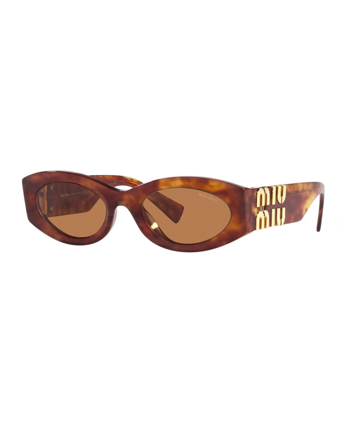 Miu Miu MU 11WS 4BW-ZZ1 Oval Shape Brown Tortoise