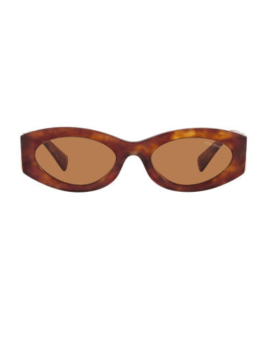 Miu Miu MU 11WS 4BW-ZZ1 Oval Shape Brown Tortoise