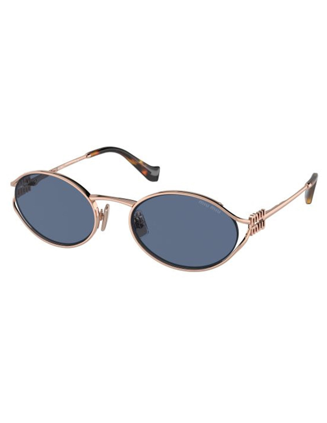 Miu Miu MU 52YS ZVF-1V1 Oval Shape Pink Gold Blue