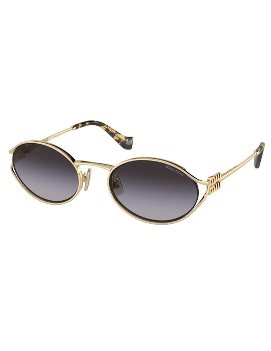 Miu Miu MU 52YS ZVN-5D1 Oval Shape Gray Gradient Gold