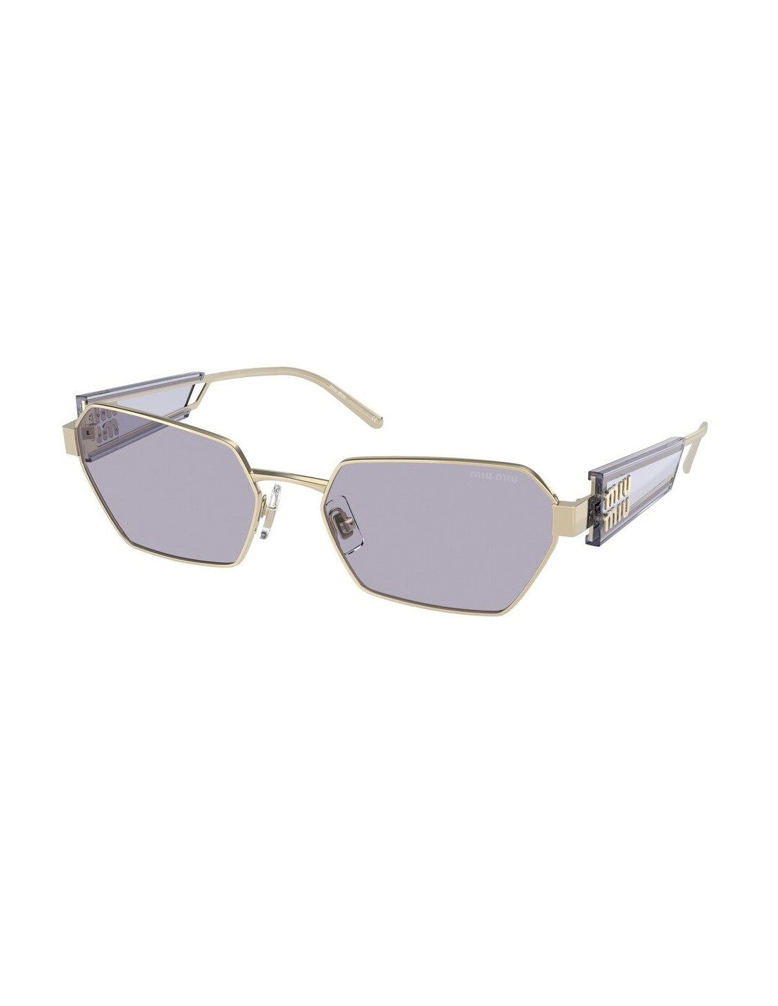 Miu Miu MU 53WS ZVN-05S Square Shape Pale Gold Violet