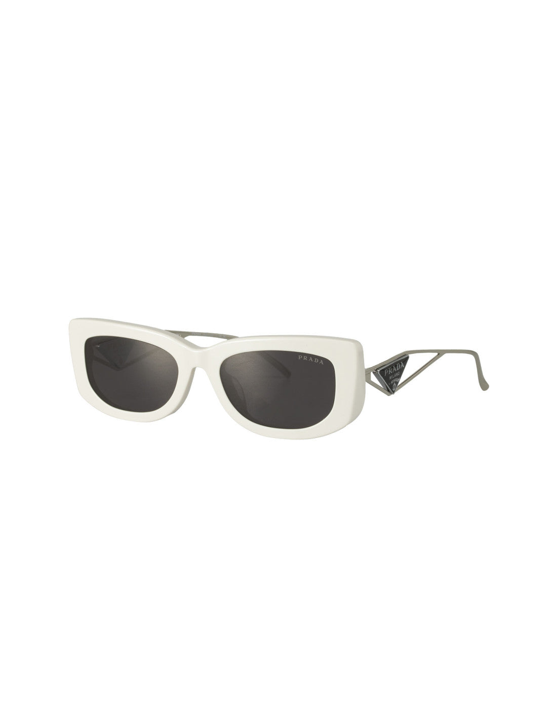 Prada SPR 14Y 142-5S0 Symbole Rectangle White Silver