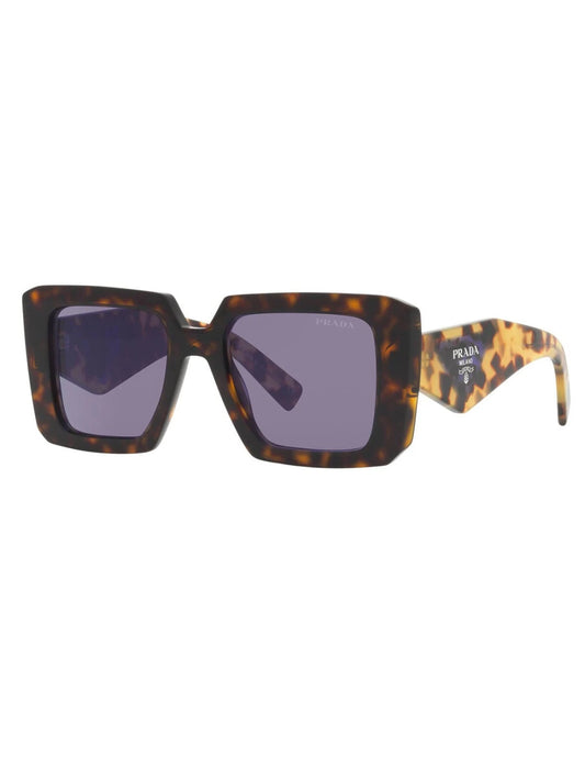 Prada SPR 23YS 2AU-05Q Square Shape Brown Havana Violet