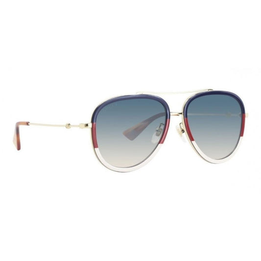 Gucci Gg0062s 013 Aviator Gota Piloto Azul Degradado Blanco