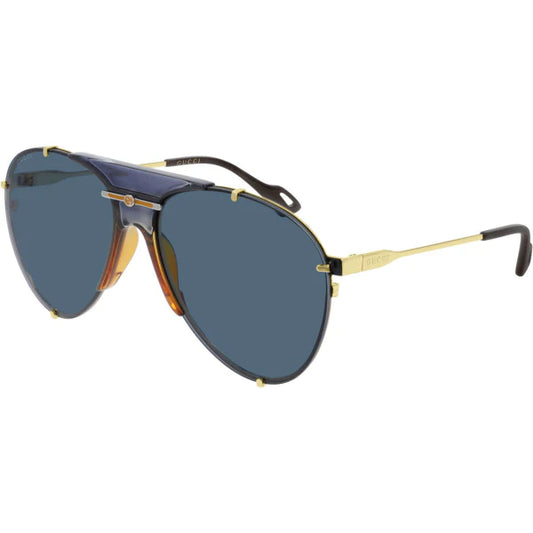 GG0740S 002 AVIATOR METAL AZUL TRANSPARENTE DORADO