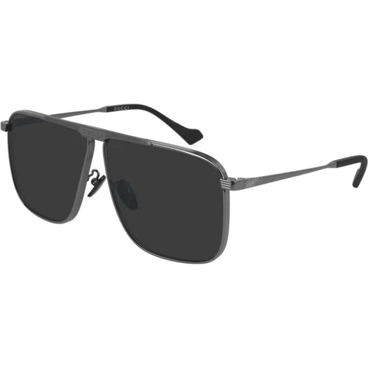 GG0840S 001 SQUARE AVIATOR PLATEADO NEGRO ORIGINAL