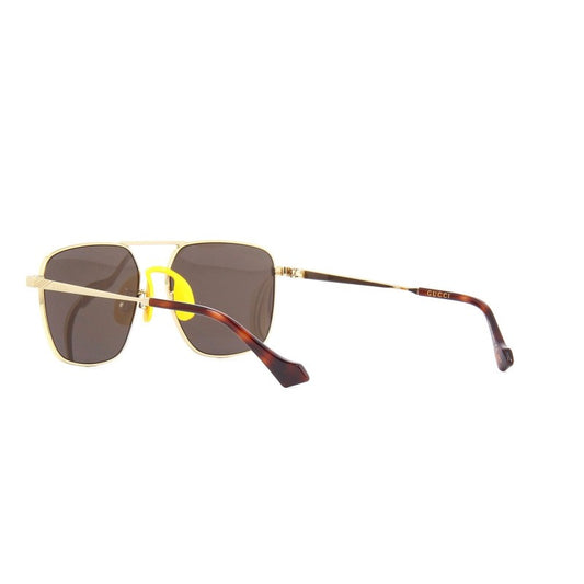 Gucci GG0743S 002 Aviator Square Metal Cafe Dorado