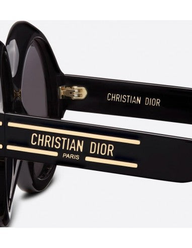 Dior Signature R1U 10A0 Round Shape Negro Dorado