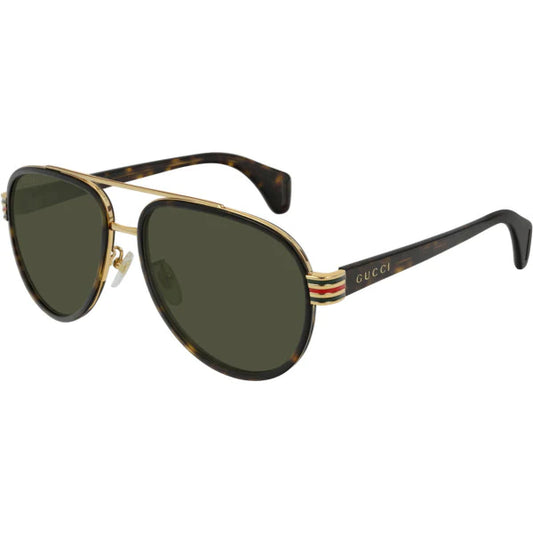 GG0447S 004 AVIATOR CAREY VERDE TRANSPARENTE ORIGINAL