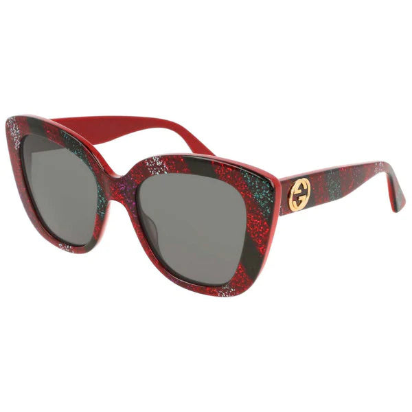 GG0327S 005 SQUARE OVERSIZED ROJO NEGRO