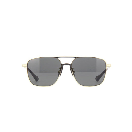 Gucci GG0743S 001 Aviator Square Metal Negro Dorado